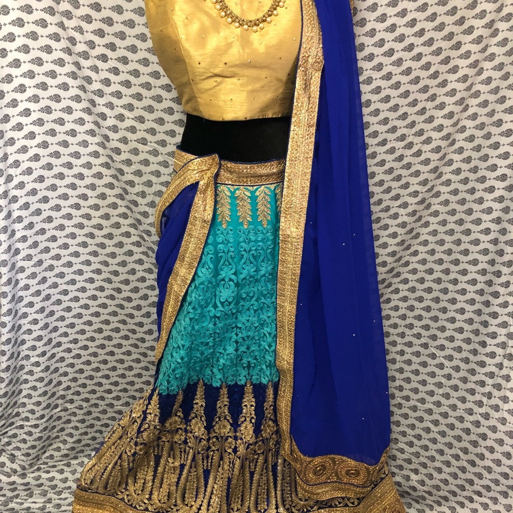 Ombré blue lehenga
